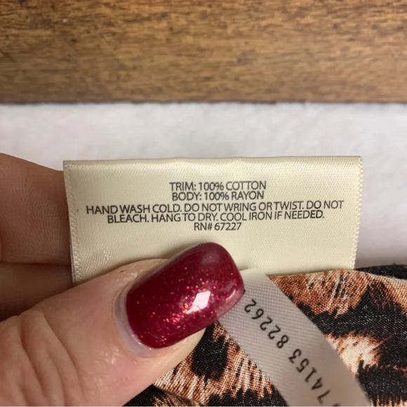 Bobbie Brooks one size swim suit coverup animal print with tassels - Picture 3 of 7